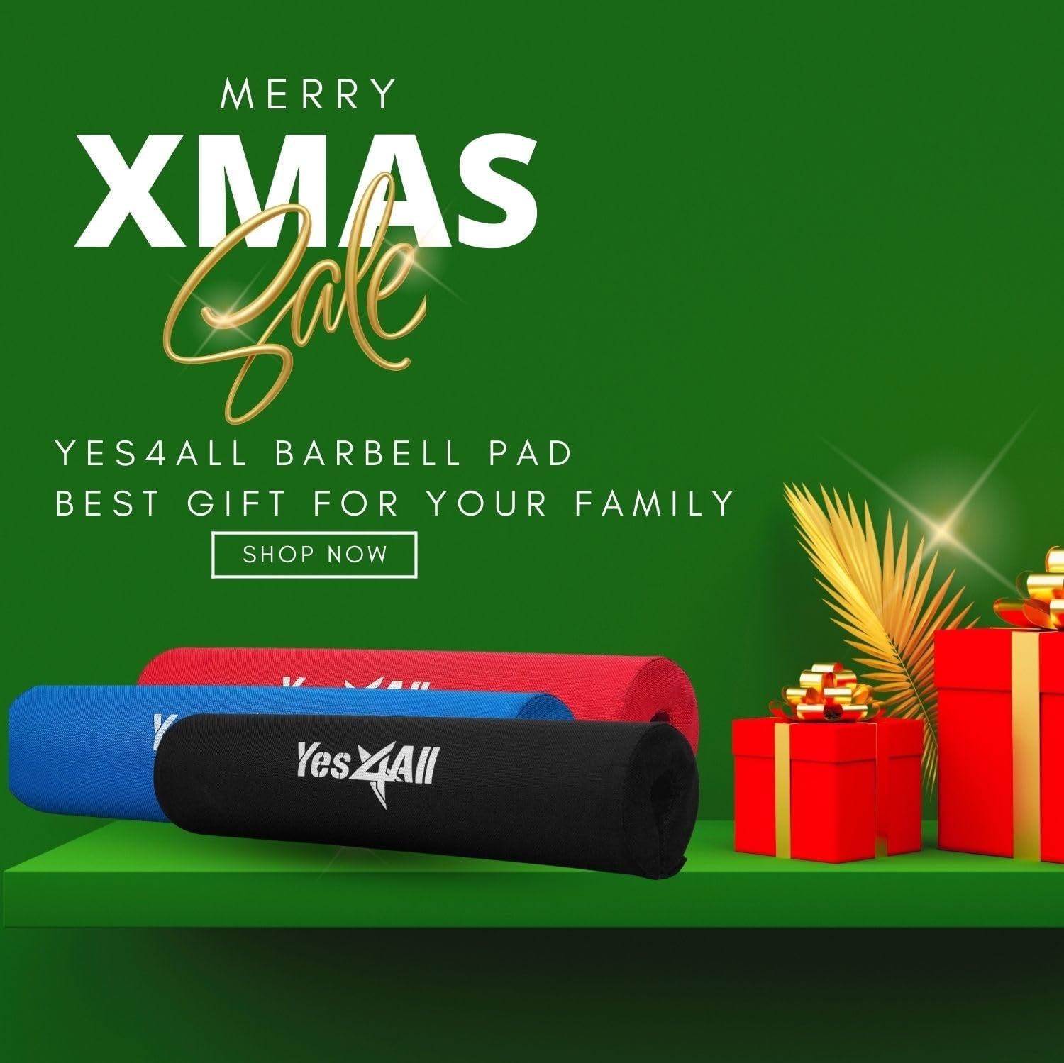 Yes4All Ergonomic Foam Bar Pad, Olympic Barbell Squat & Neck Pad for Squats, Hip Thrusts & Weight Lifting Bar