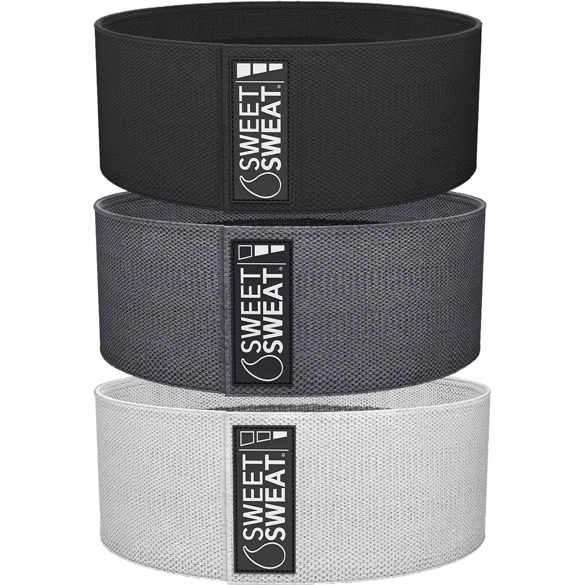 Sweet Sweat Fitness Hip Bands - Gray - 3-Pack