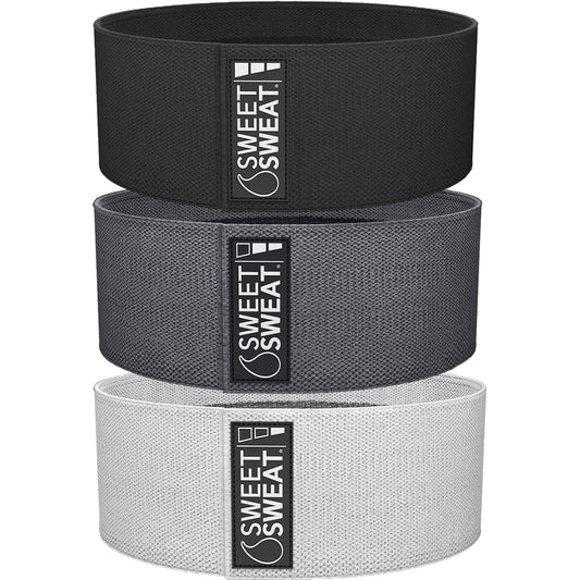 Sweet Sweat Fitness Hip Bands - Gray - 3-Pack